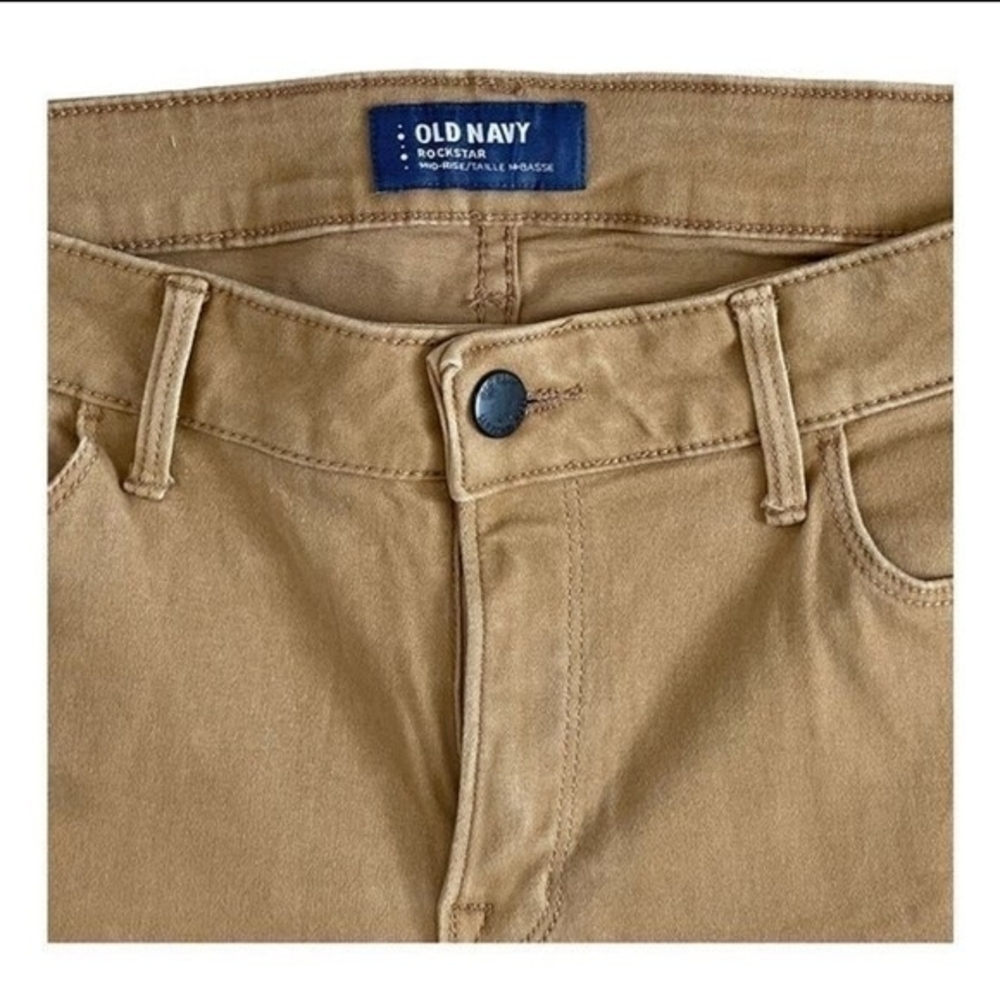 OLD NAVY Rockstar Tan Cotton Jeans Women Size 8 Mid Rise 29" Inseam VG - Picture 7 of 9